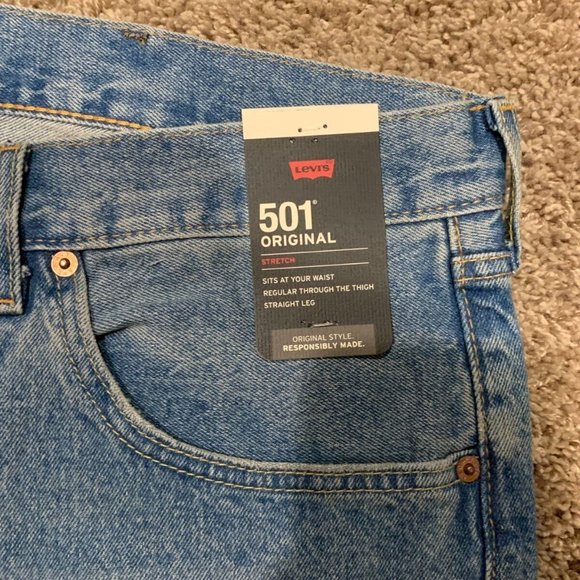 Levi's Premium 501 Jeans Blue W\ Stretch Big &Tall Men's Sizes NWT RT$98 0133 - Picture 5 of 8